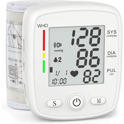 Blood Pressure Monitor Digital Wrist BP Machine Automatic BP Cuff with 2 Users 180 Memory Voice Large LCD Display